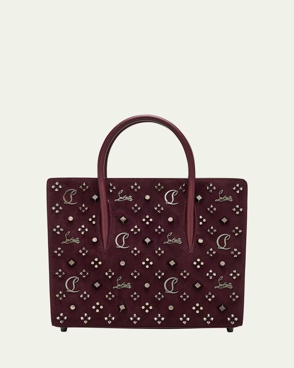 Paloma Medium Top-Handle Bag in Suede with Loubinthesky Spikes